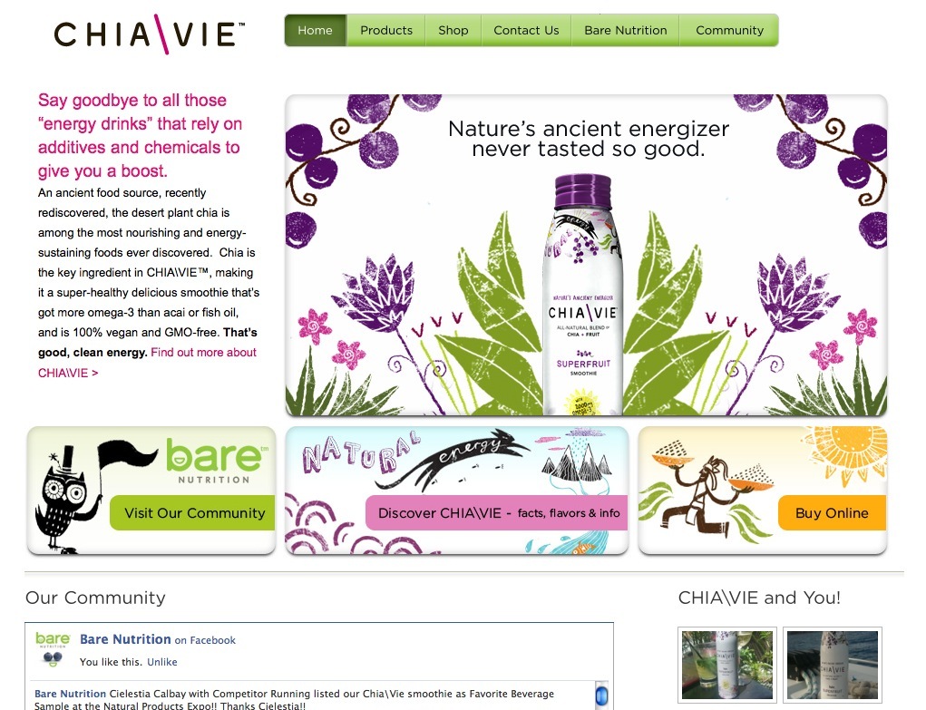 Chia Vie - Energy Drink Website