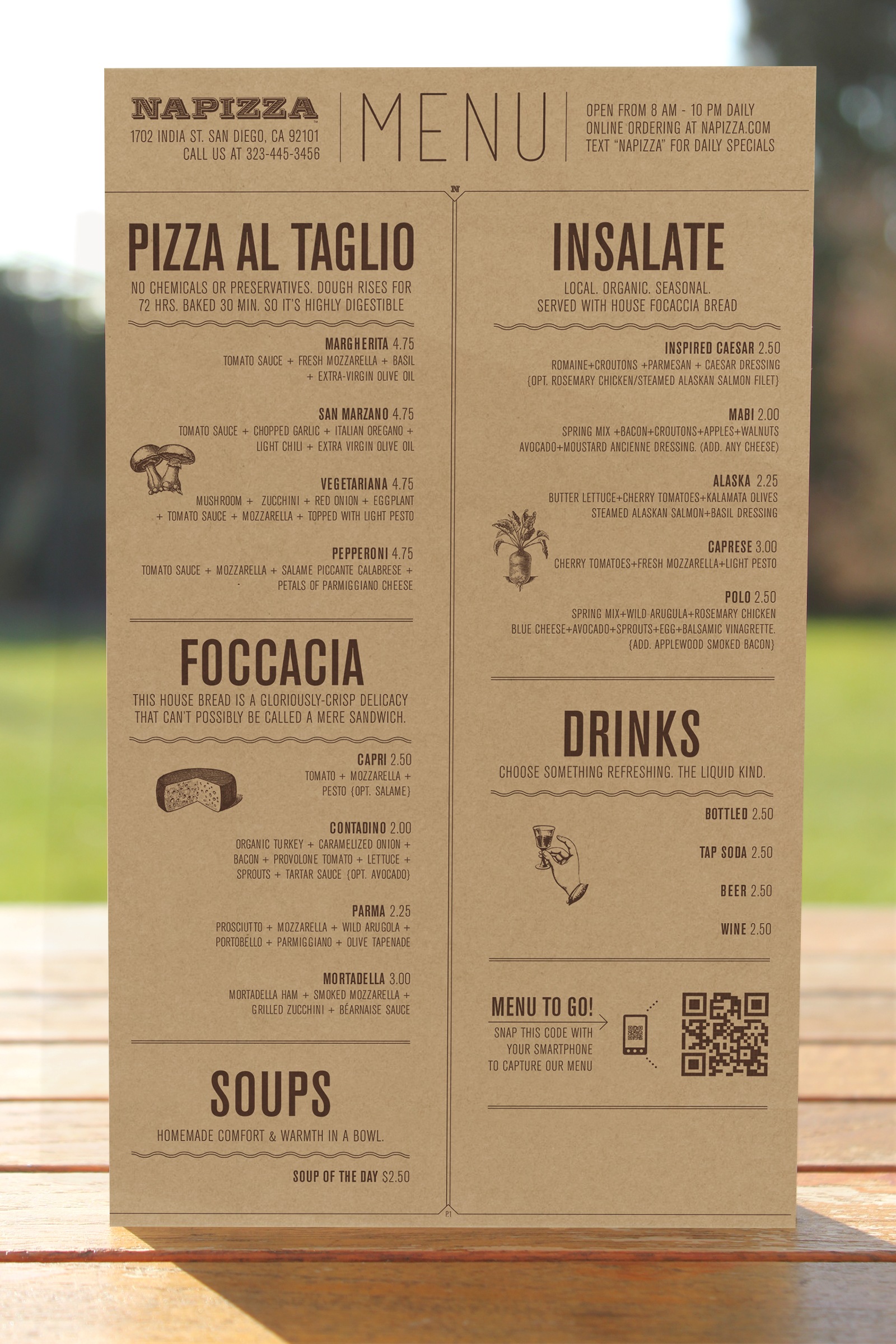 Napizza Menu