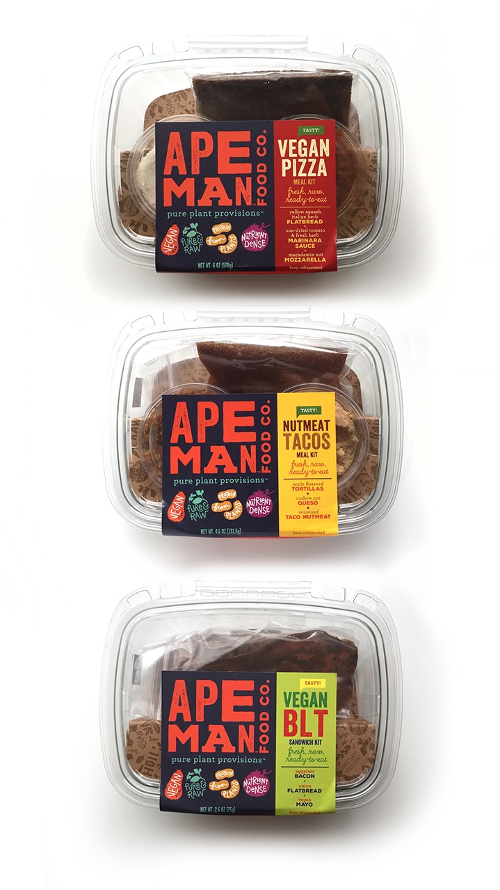 Ape Man Foods Raw Paleo Vegan Meal Kit Branding & Packaging