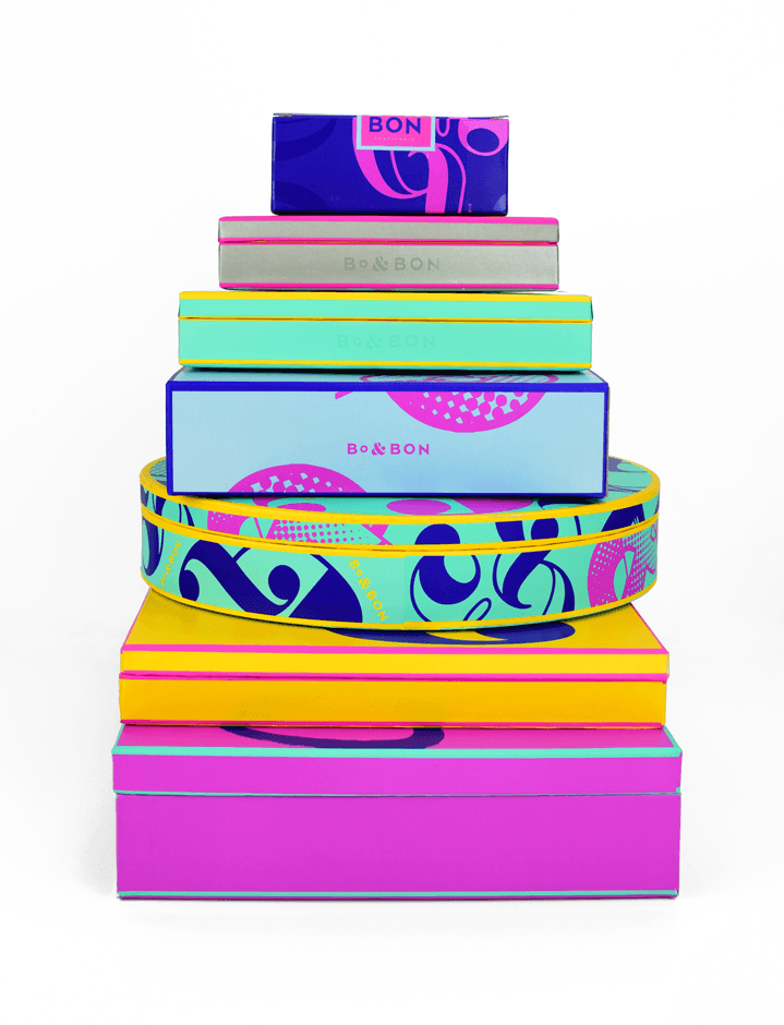 Stack of colorful boxes