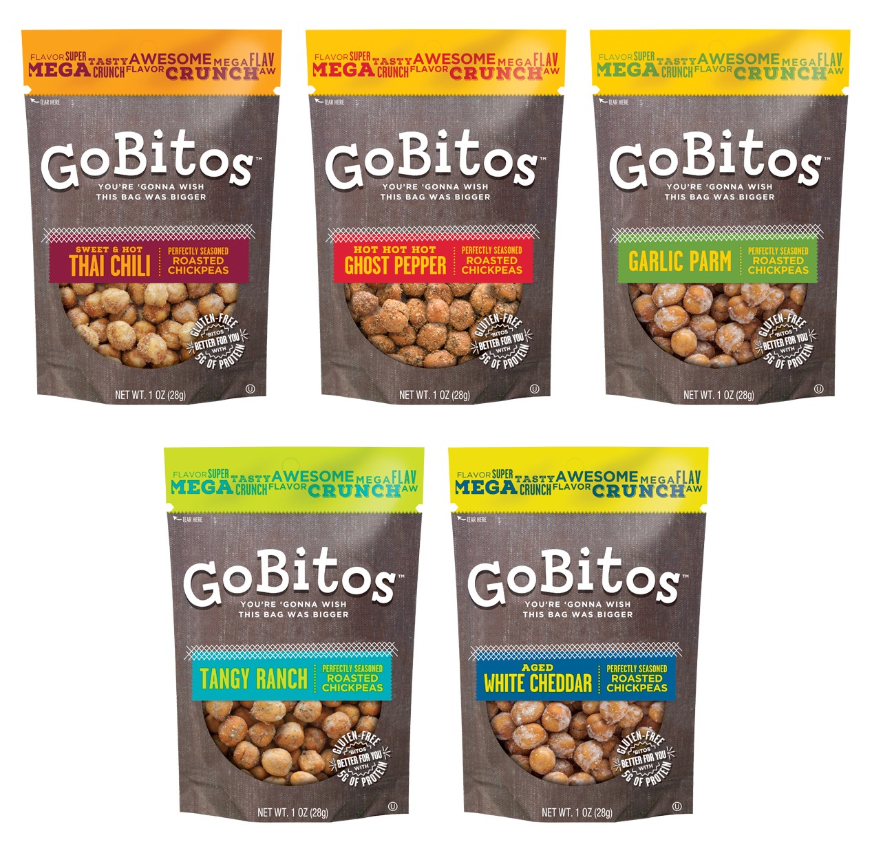 Gobitos chickpea snack branding and packaging