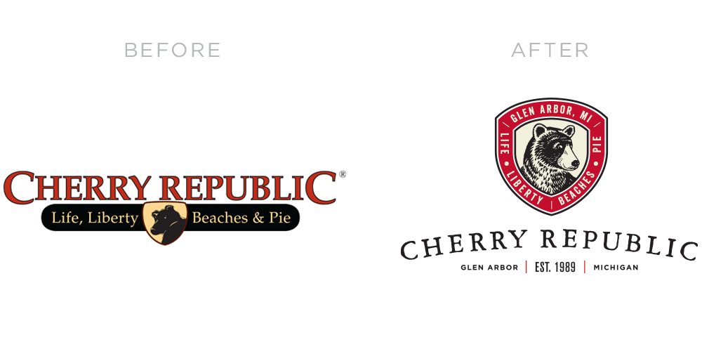 Cherry Republic Rebrand Logo Before and After - by Miller