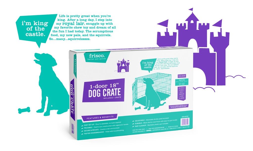 Frisco Branding - Dog Crate Packaging Design