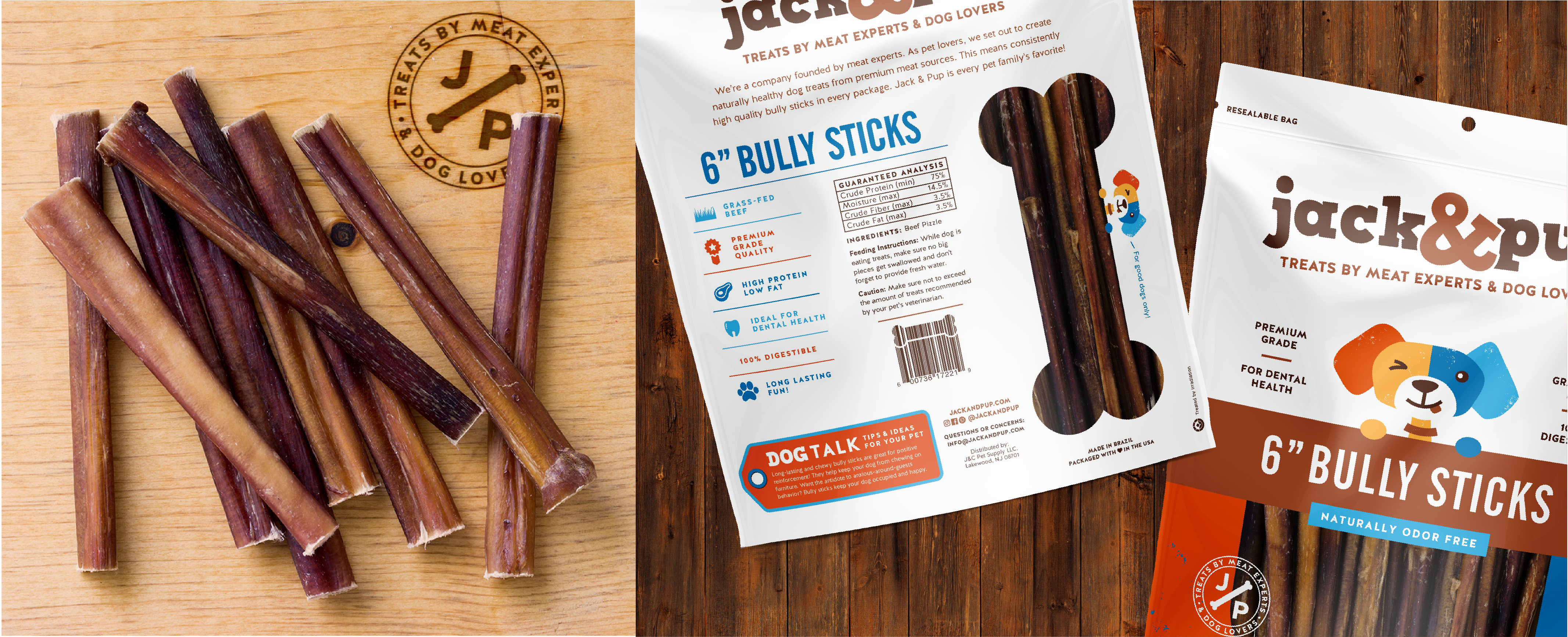 Jack and Pup Dog Treats Branding and Packaging