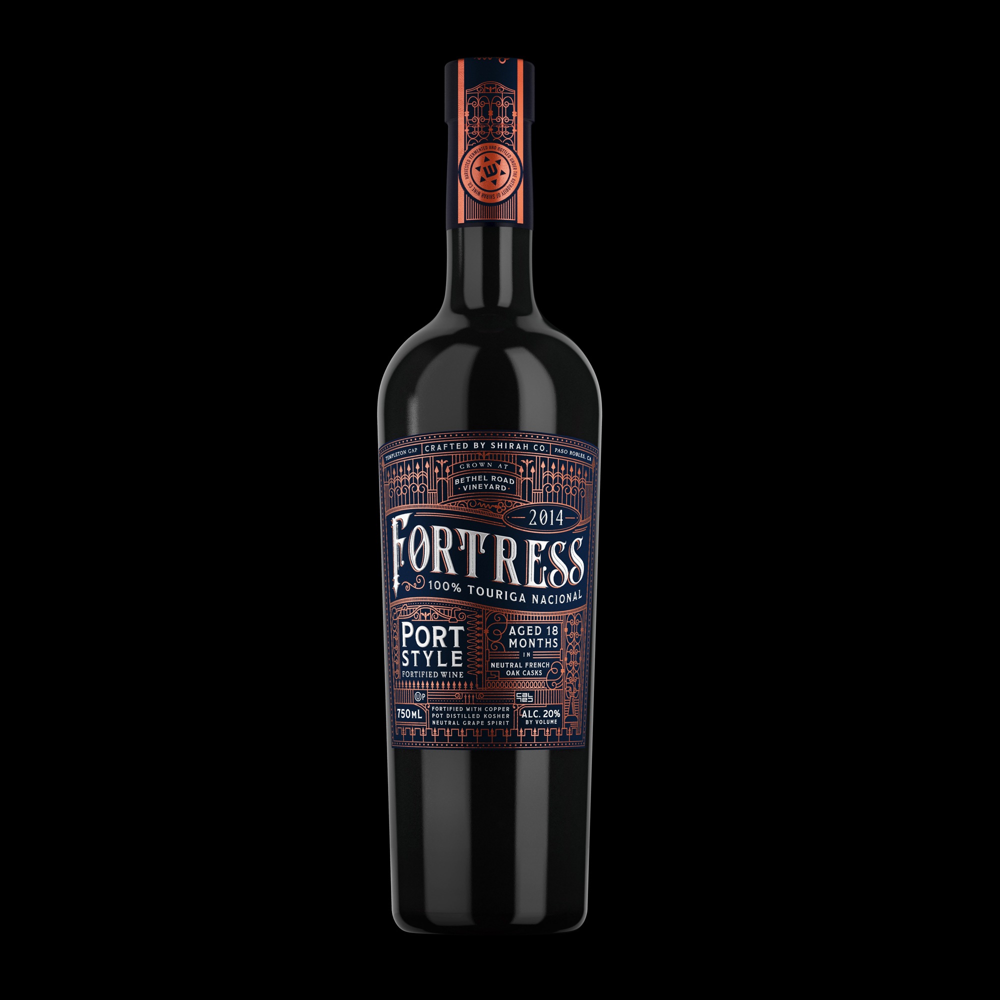 Fortress Port Wine Label Bottle