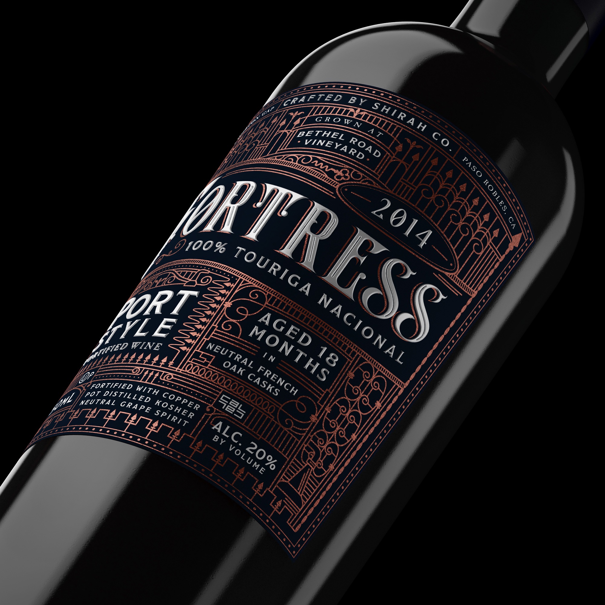 Fortress Port Wine Label Bottle