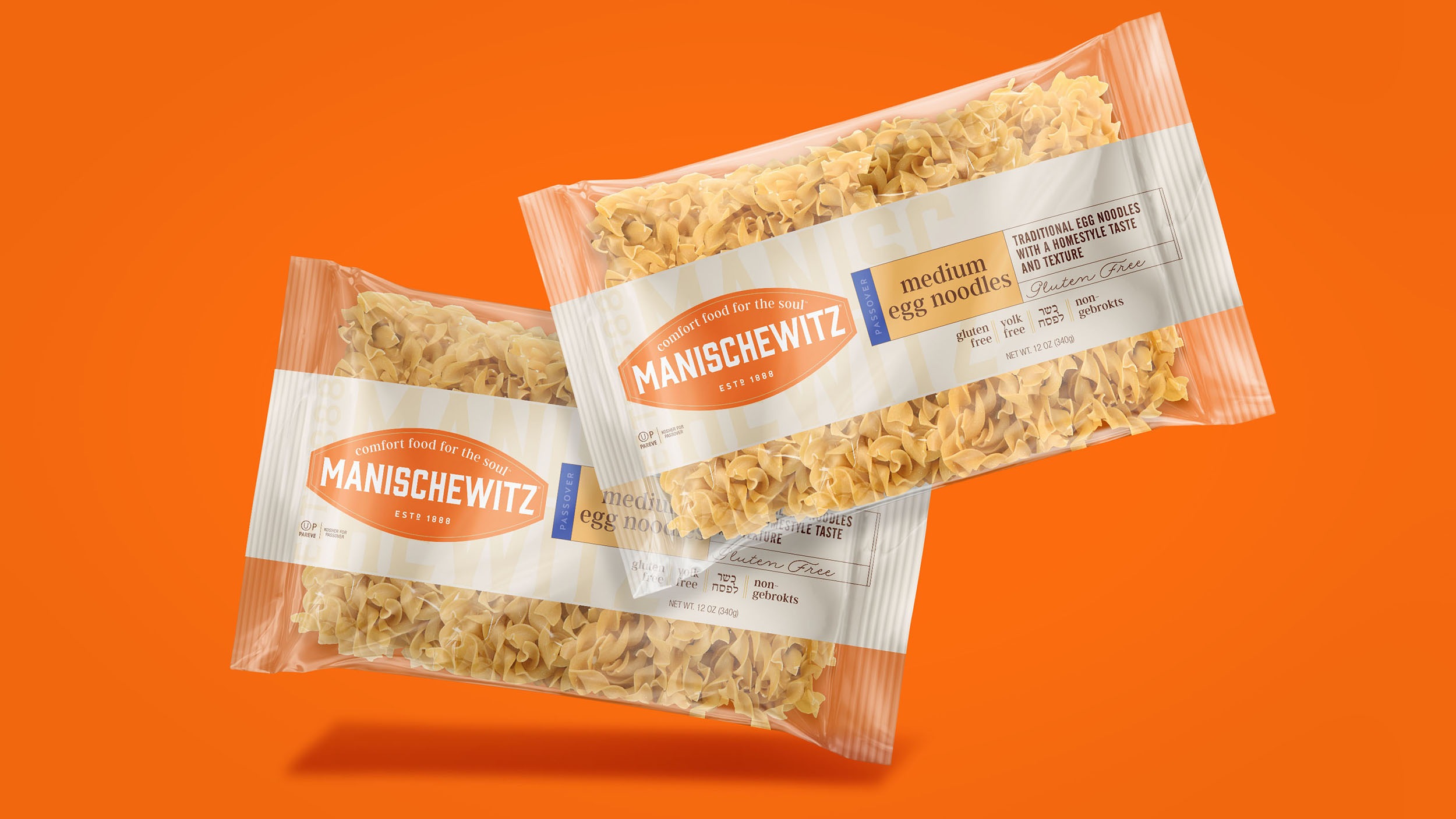 Manischewitz Rebrand-Noodles Packaging