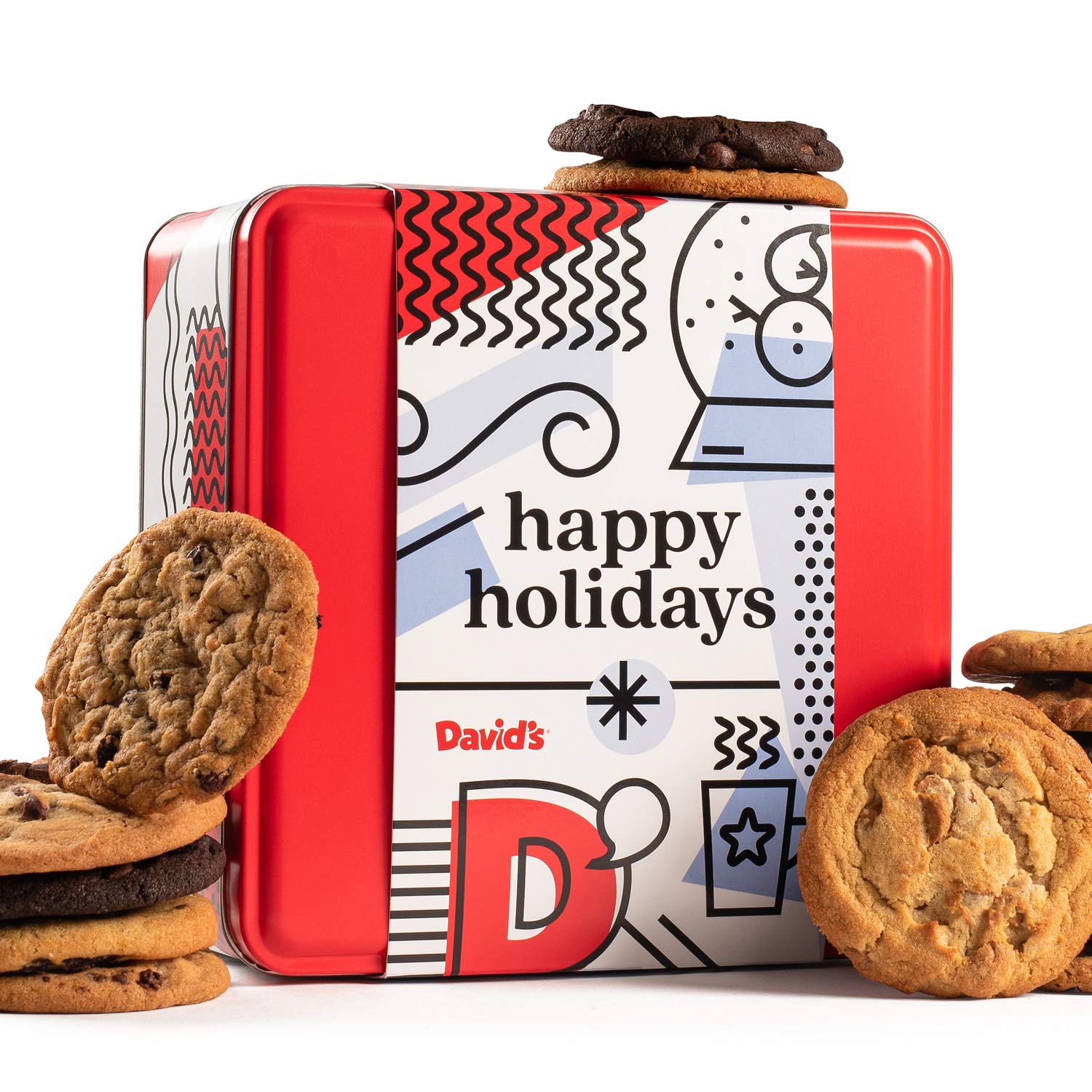 David's Cookies Holiday Tin Design - Branding by Miller Creative