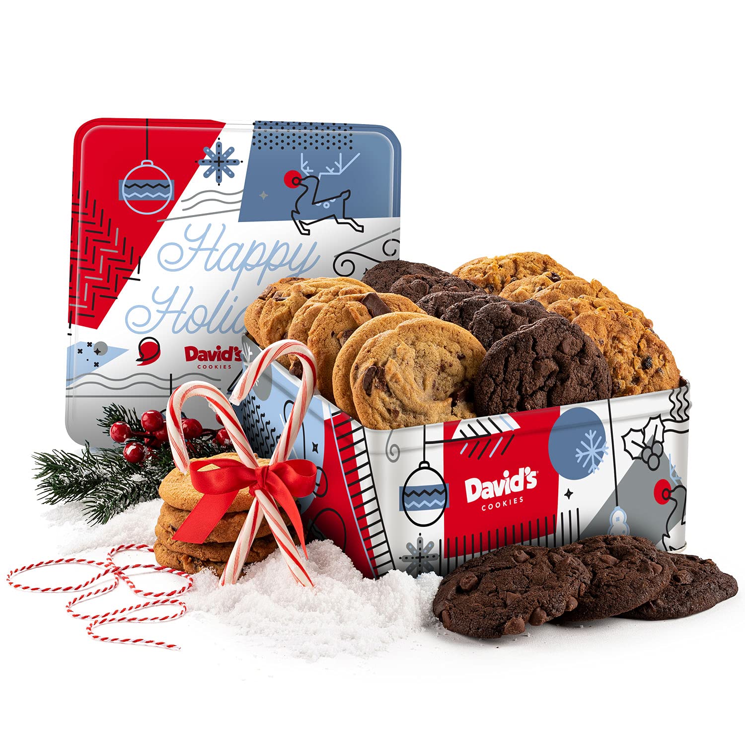 David's Cookies Holiday Tin Design - Branding by Miller Creative