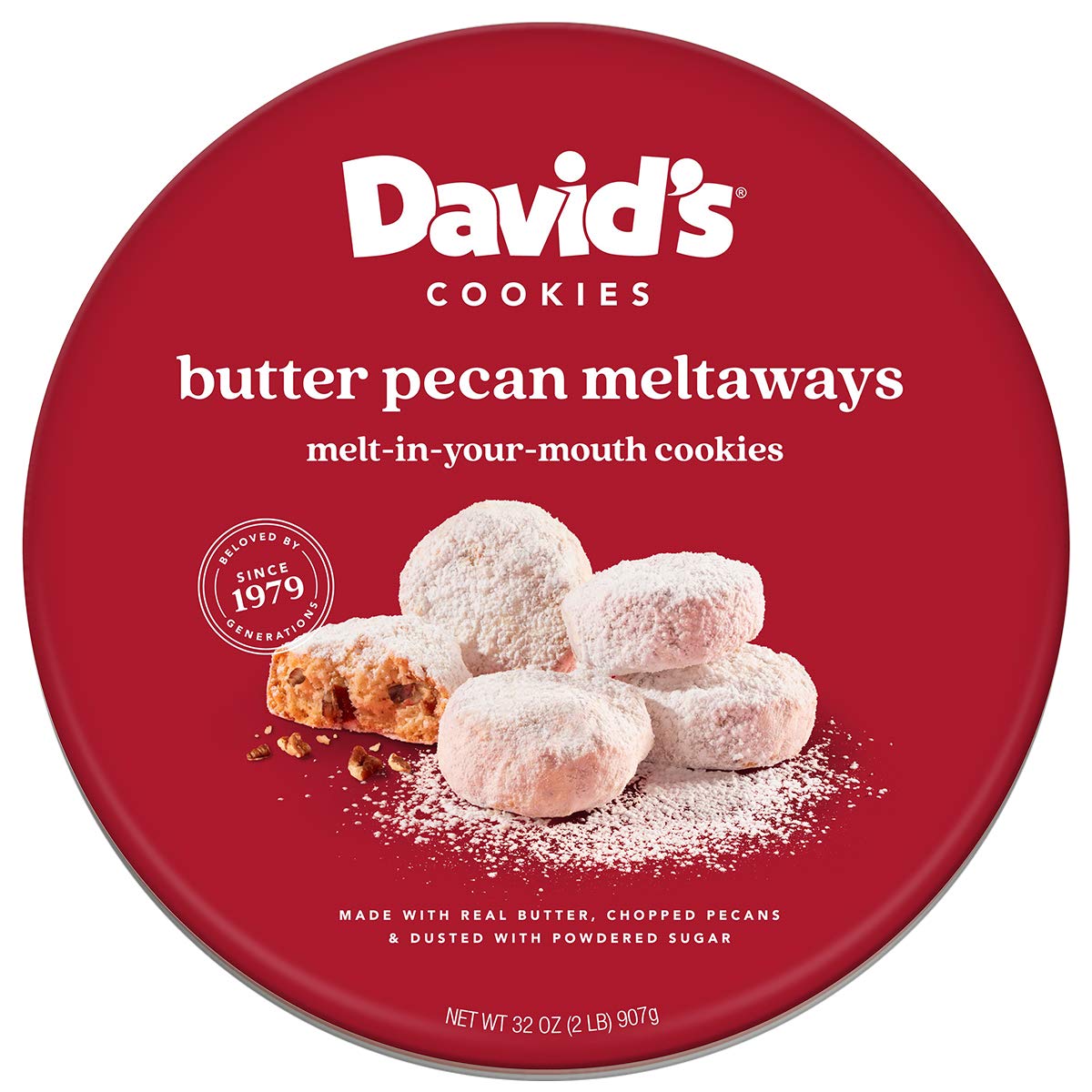 David's Cookies Pecan Meltaway Tin Design - Branding by Miller Creative